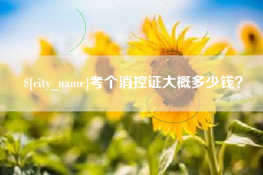 宜阳考个消控证大概多少钱？