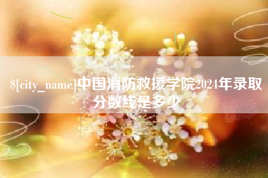 宜阳中国消防救援学院2024年录取分数线是多少