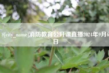 宜阳消防教育公开课直播2024年9月6日