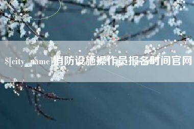 宜阳消防设施操作员报名时间官网