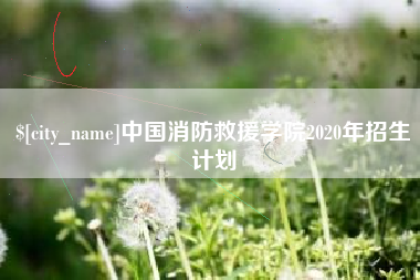宜阳中国消防救援学院2020年招生计划