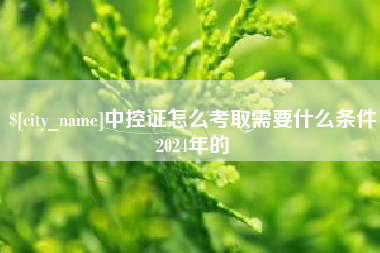 宜阳中控证怎么考取需要什么条件2024年的